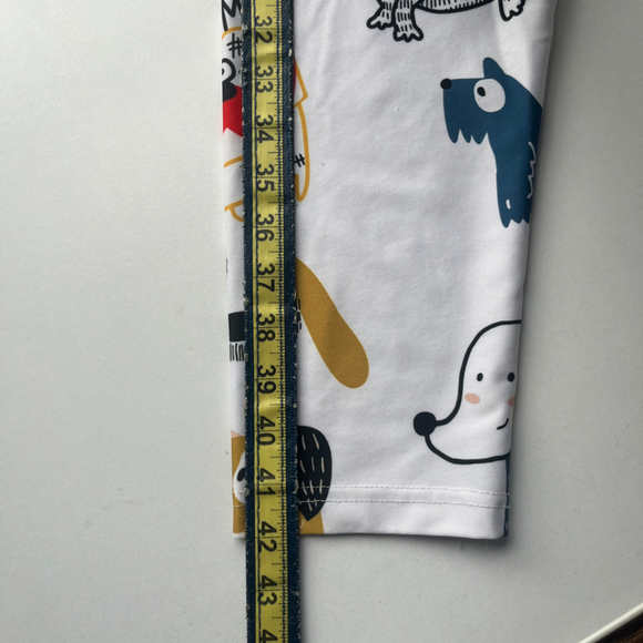 Women’s Cartoon Dog Graphic Print Leggings White Multi - Picture 7 of 7